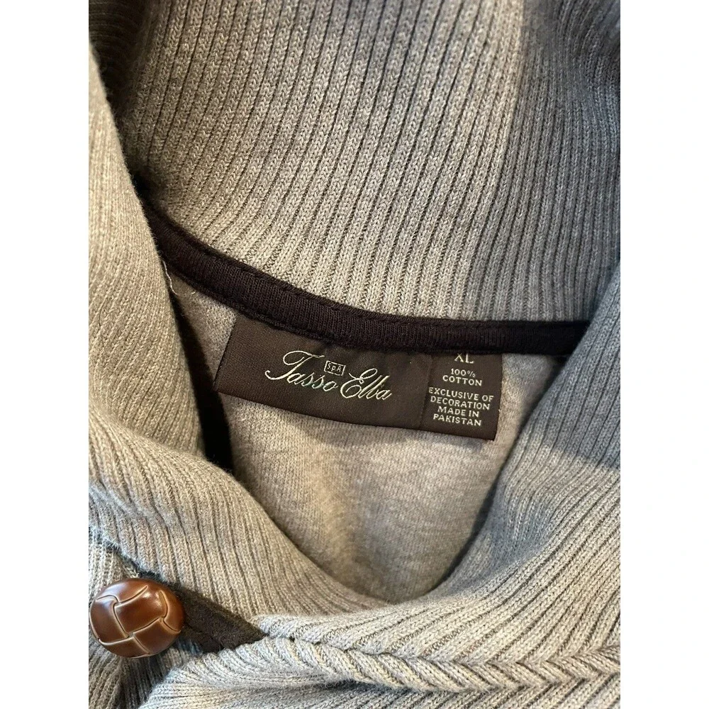 Tasso Elba Men’s Taupe Pullover Sweater Size XL Cotton Soft Preppy Luxury